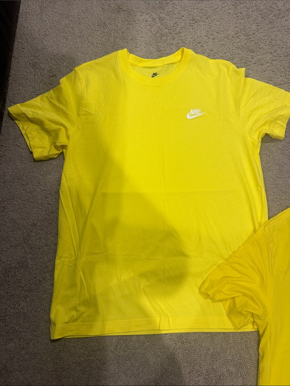 Nike Bright Yellow Crewneck Tee with White Swoosh
